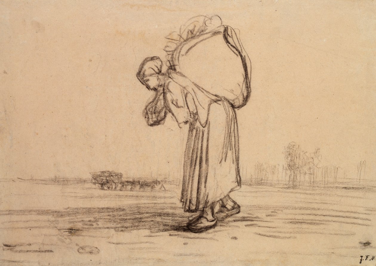 Sırtında Çuval taşıyan kadın, c1851-1855 by Jean Francois Millet
