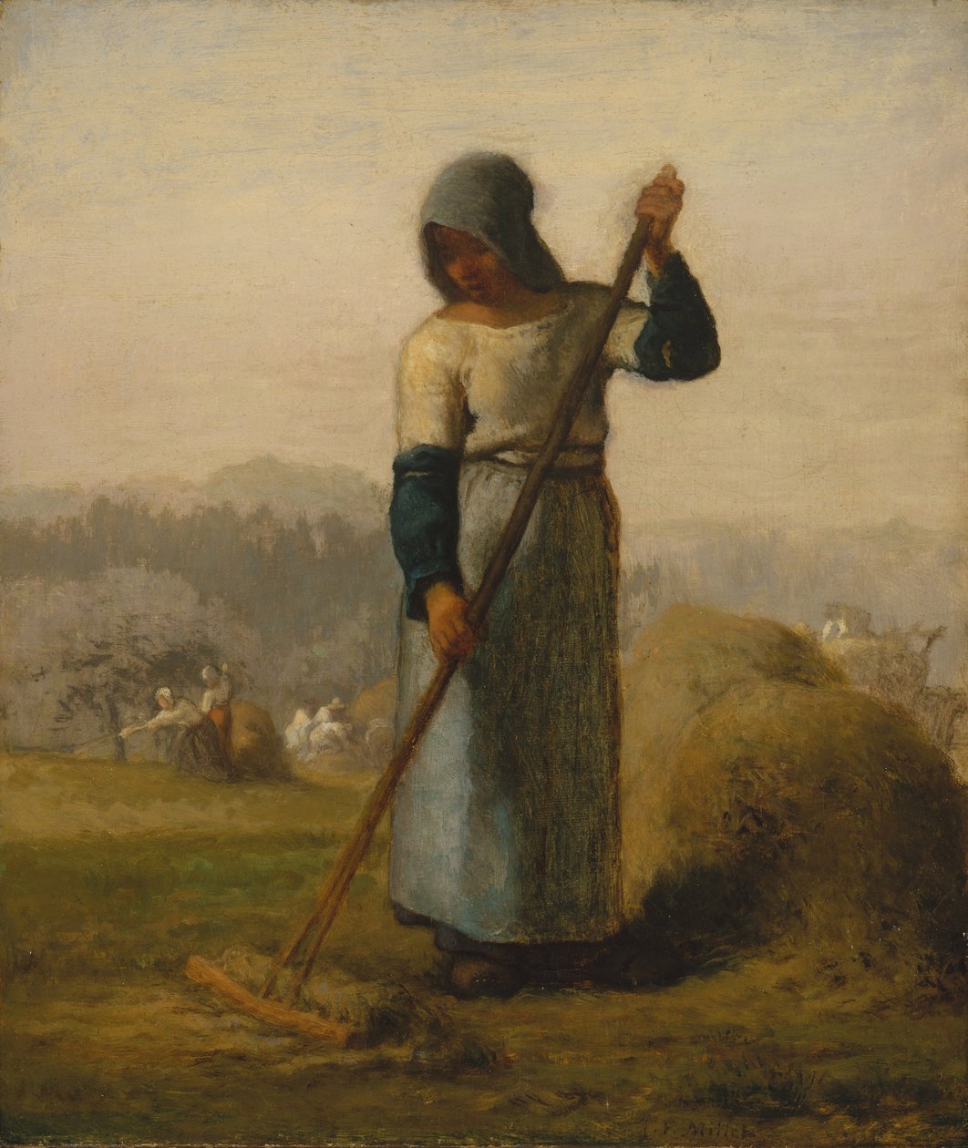 Tırmıklı kadın, muhtemelen 1856-57, by Jean Francois Millet