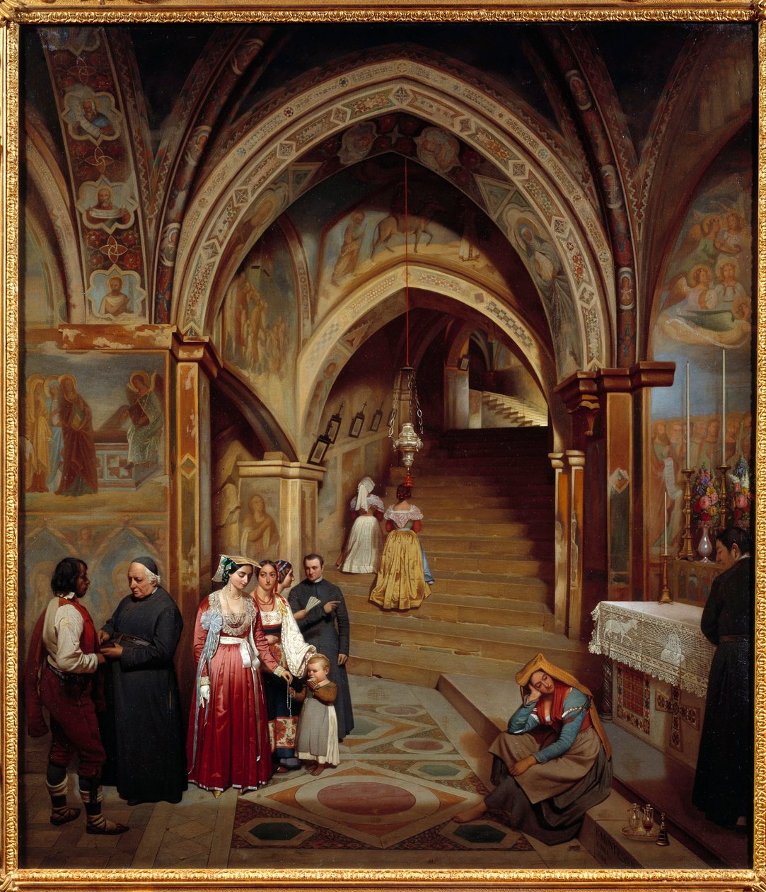 Jean Francois Montessuy (1804-1876) tarafından San Subiaco Benedictine manastırının kilisesinin görünümü by Jean Francois Montessuy