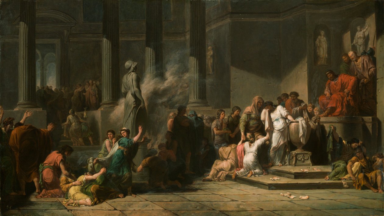 'Atinalı Kızlar Kura Çekiyor', 18. yüzyıl by Jean François Pierre Peyron