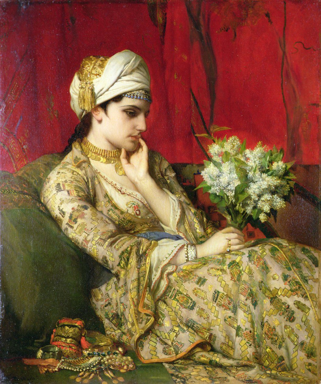 Odalık (gemiye serilmiş tuval üzerine yağlıboya) by Jean Francois Portaels