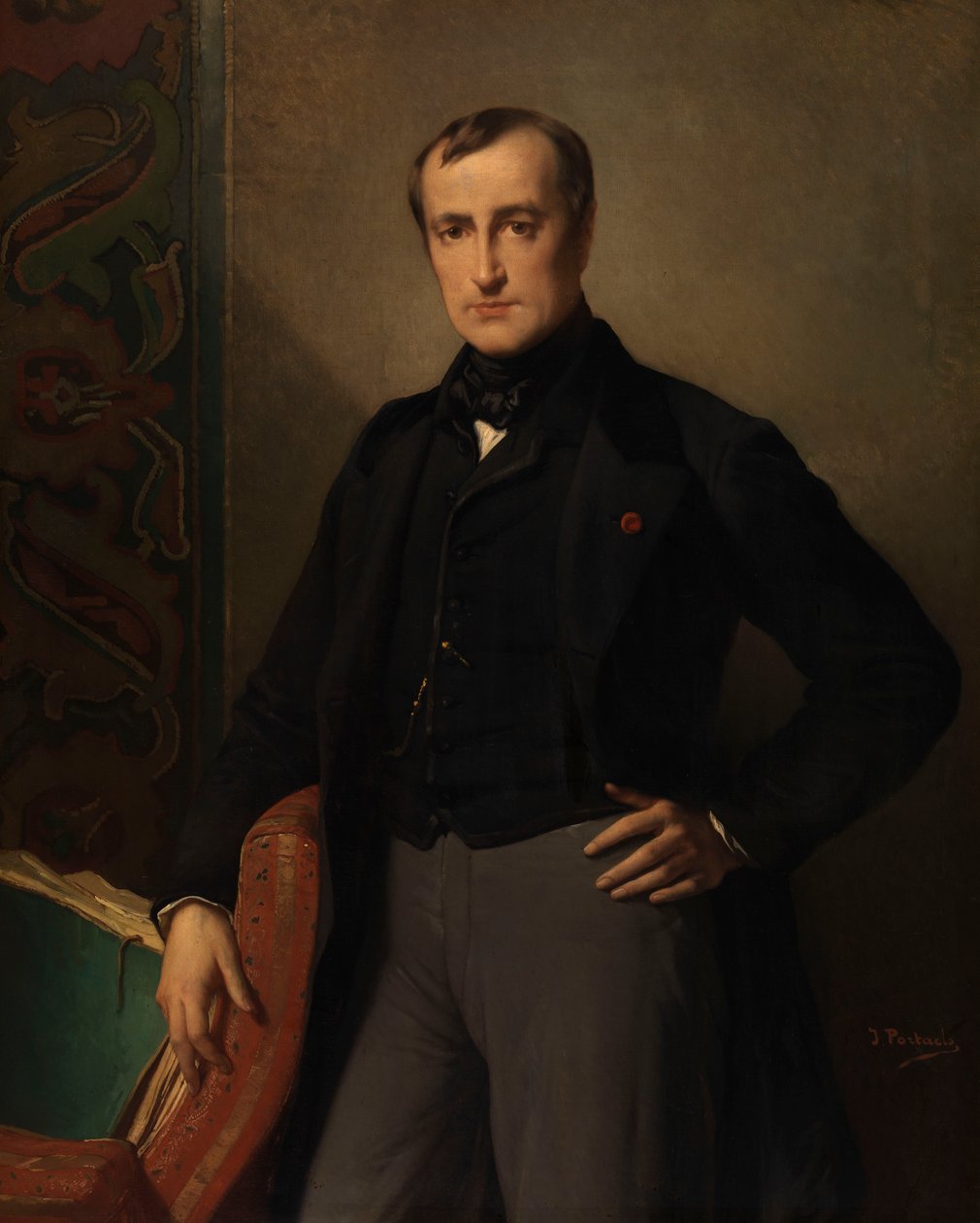 Ressam Paul Delaroche (tuval üzerine yağlıboya) by Jean Francois Portaels