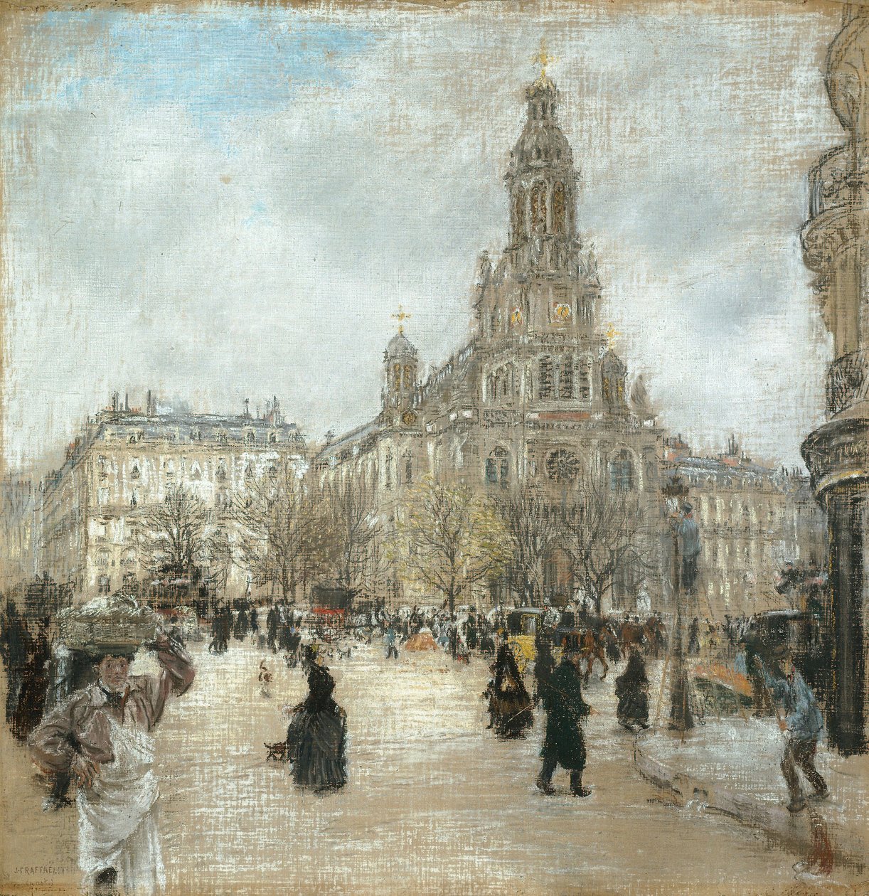 Place de la Trinité, Paris, 1886 dolayları (tuval üzerine yağlıboya) by Jean Francois Rafaelli