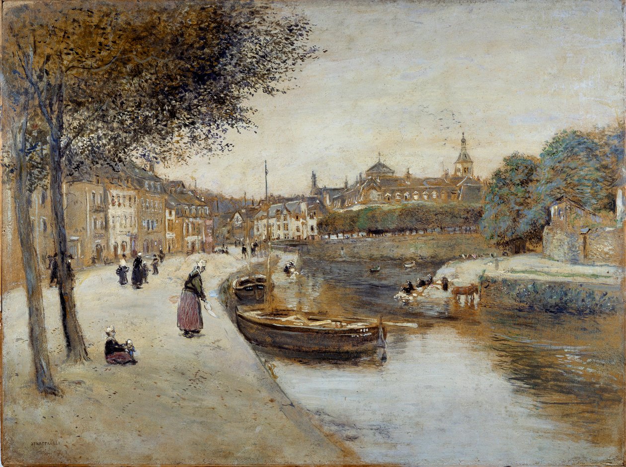 Quimperle Resminde Bir Kanal, Jean Francois Raffaelli (1850-1924), 20. yüzyıl. Le Havre Güzel Sanatlar Müzesi by Jean Francois Raffaelli