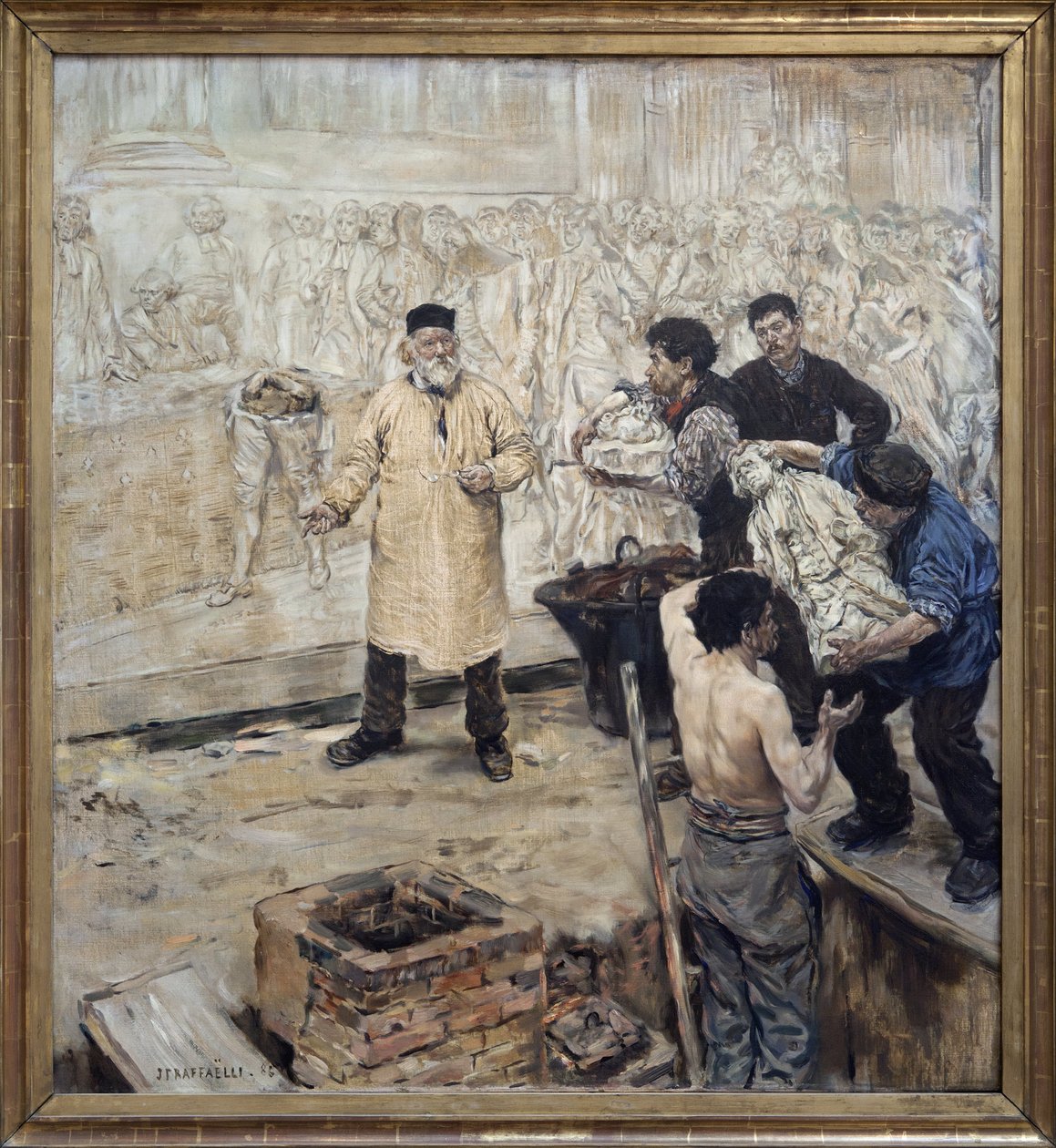 Patencide. Kurucu Eugene Gonon (1814-1892), Jean Francois Raffaelli (1850-1924) tarafından tuval üzerine yağlı boya, Jules Dalou (1838-1902) tarafından Paris
