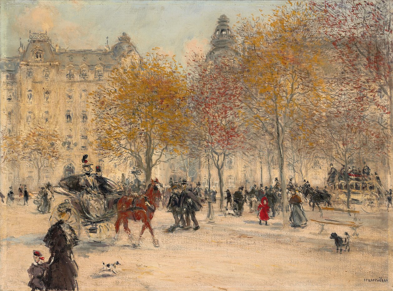 Paris#39;te Sonbahar (tuval üzerine yağlıboya) by Jean Francois Raffaelli