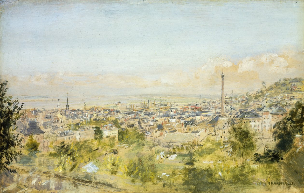 Honfleur, Cote de Grace manzarası by Jean Francois Raffaelli