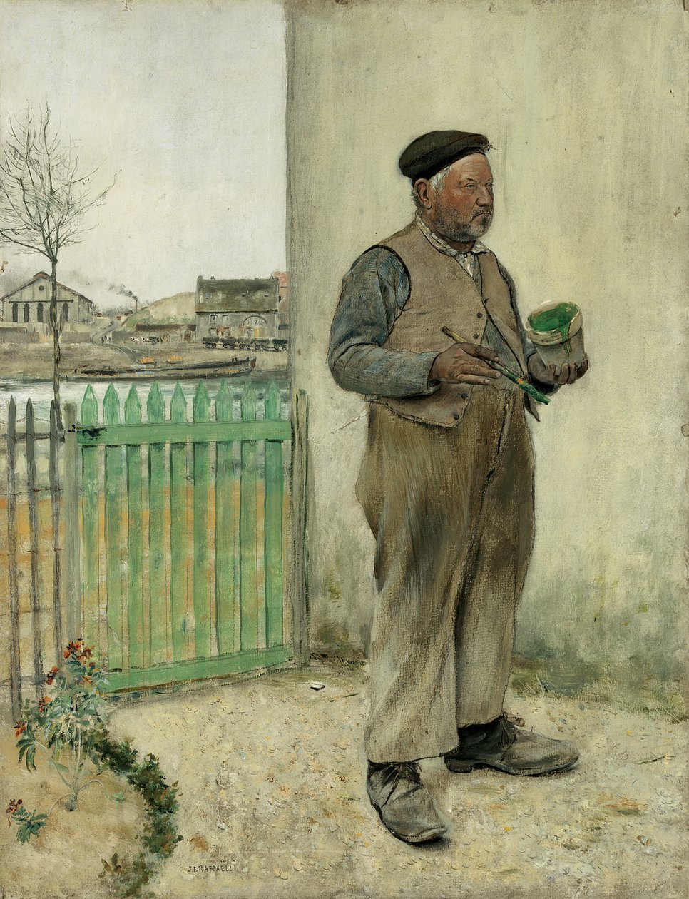 Çitini Yeni Boyamış Adam by Jean Francois Raffaelli