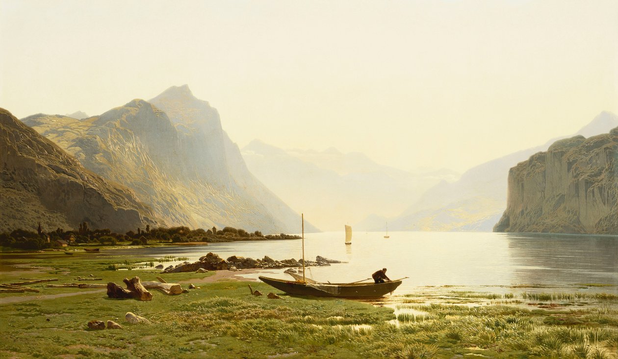 Le Lac Wallenstadt, 1865 by Jean Francois Xavier Roffiaen