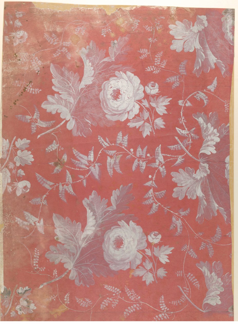 Desenli İpek için Tasarım, yakl. 1780-1825. by Jean François Bony.