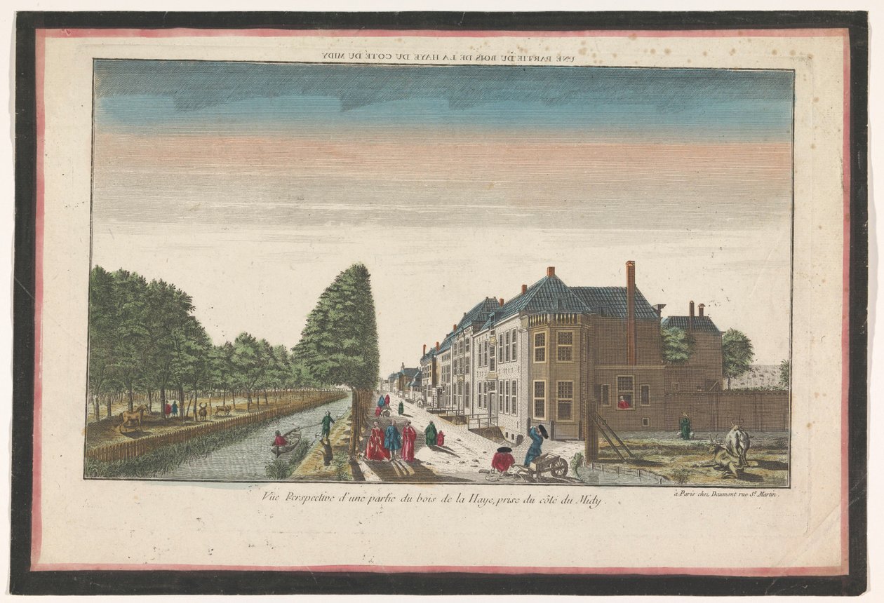 Güney tarafından görülen Lahey'deki Haagse Bos'un görünümü Une partie du Bois de la Haye du coté du midy (nesnedeki başlık) by Jean François Daumont