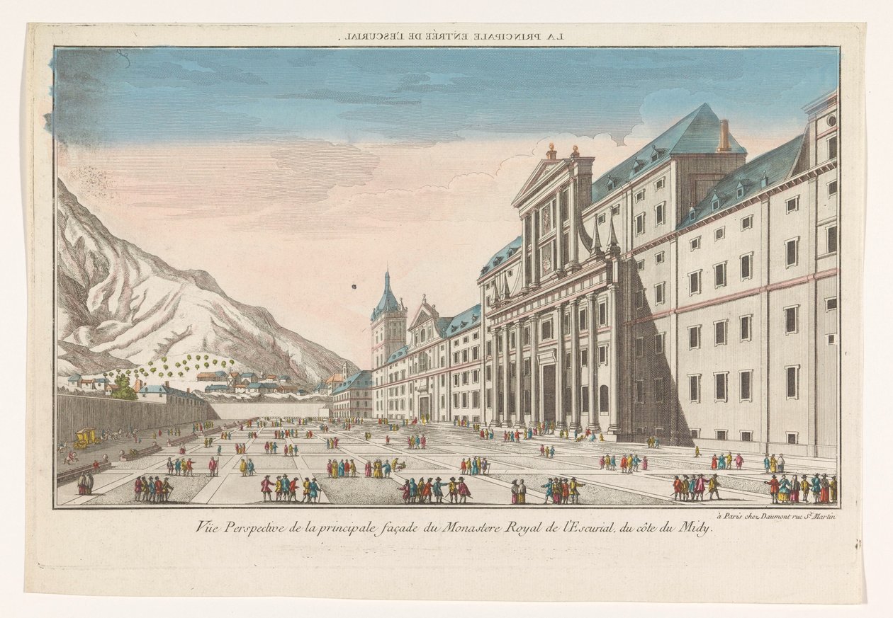 Güneyden görülen Madrid şehri yakınlarındaki El Escorial manastır kompleksinin görünümü l