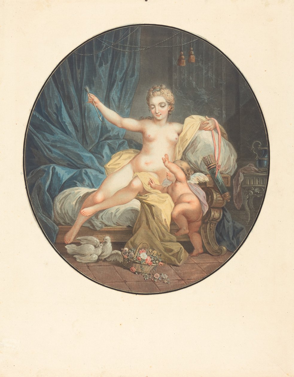 Venüs sevgiyi silahsızlandırıyor by Jean François Janinet after Jacques Charlier