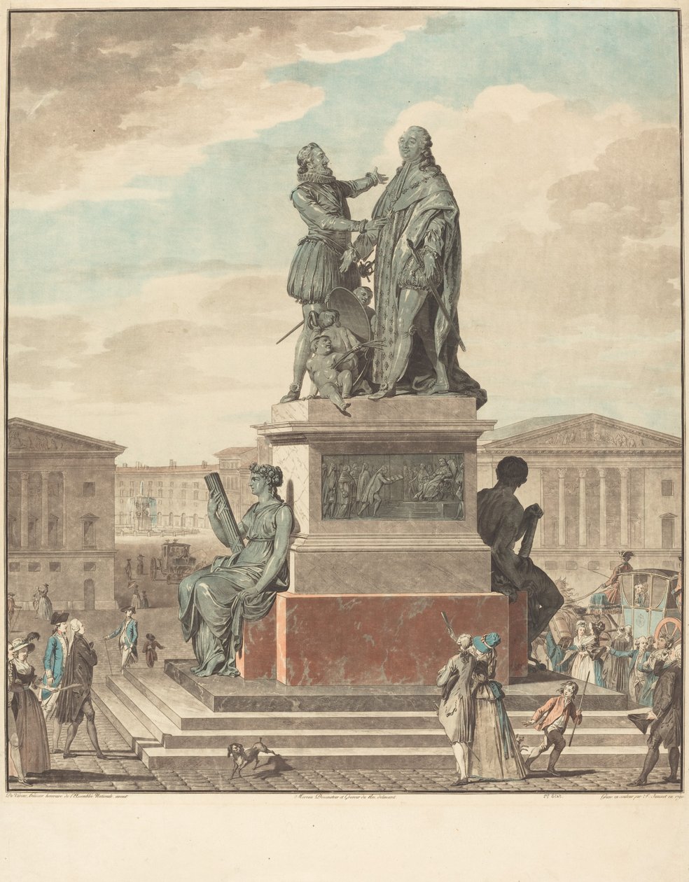 Kral için dikilecek anıt projesi by Jean François Janinet after Jean Michel Moreau