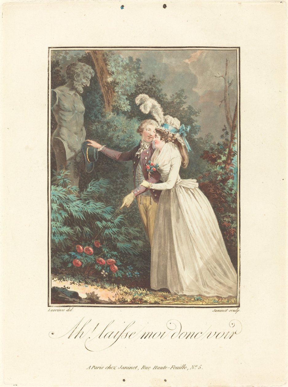 Ah! o zaman bir bakayım by Jean François Janinet after Nicolas Lavreince