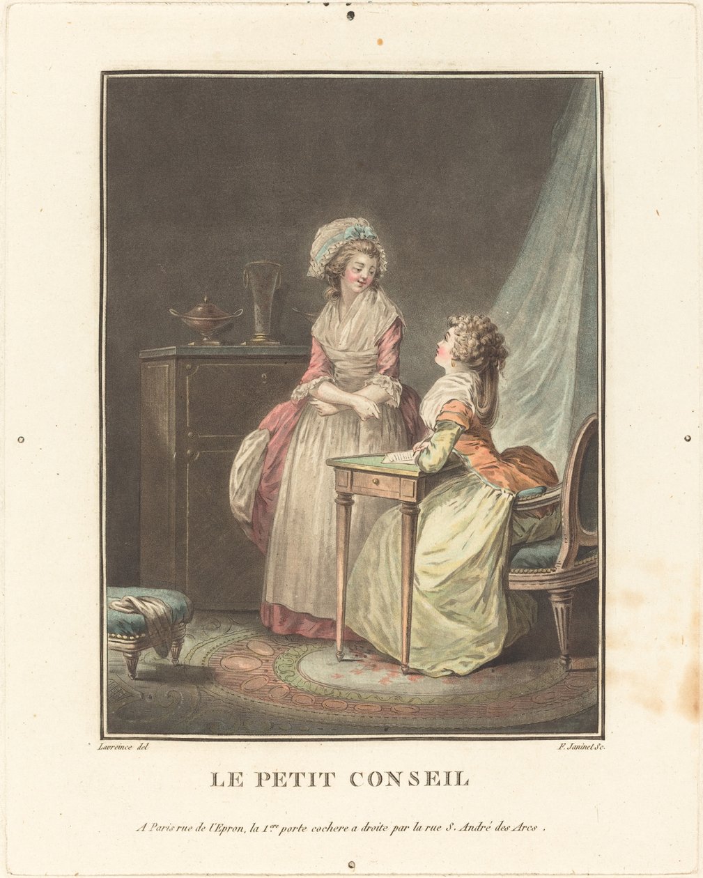 küçük tavsiye by Jean François Janinet after Nicolas Lavreince