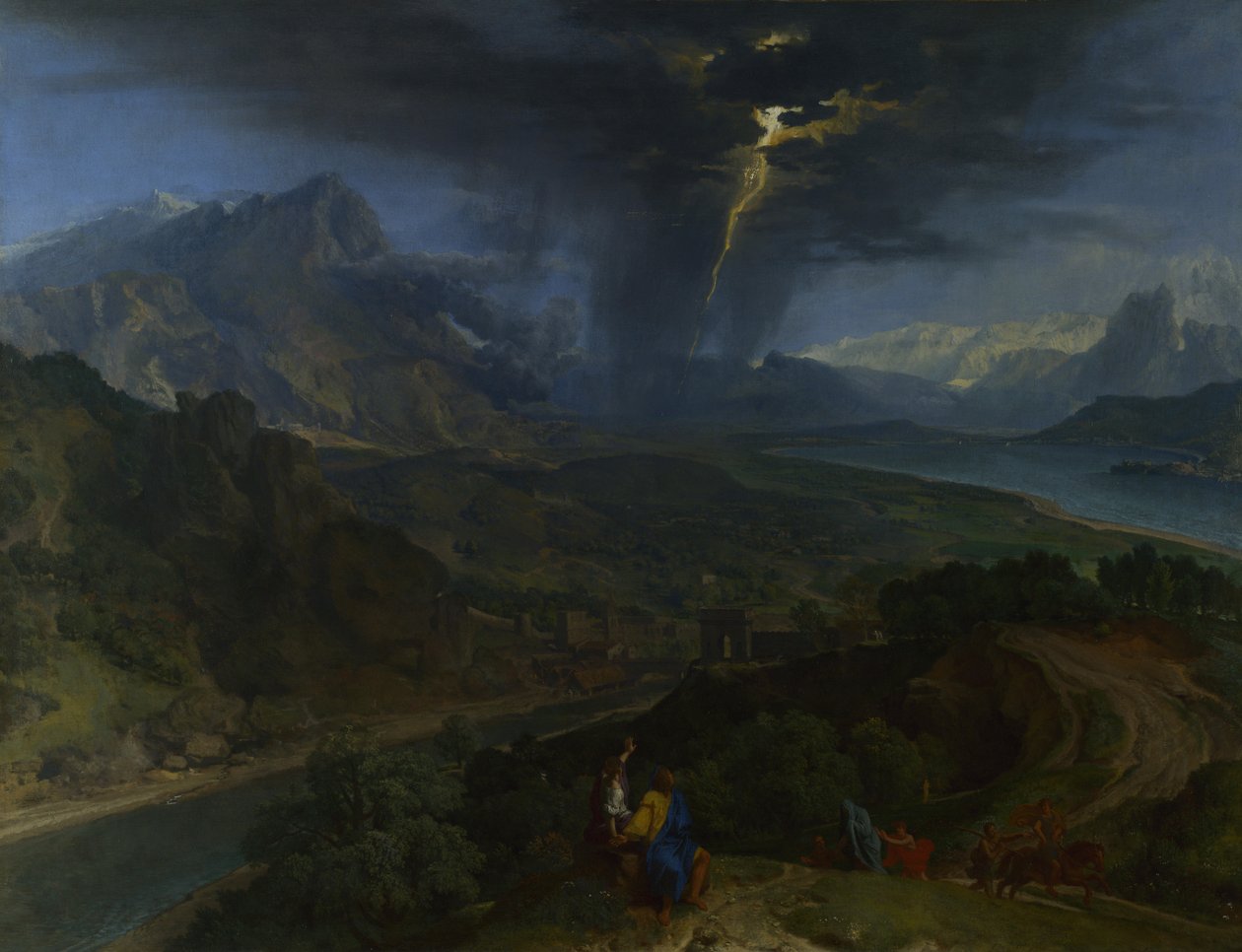 Yıldırımlı Dağ Manzarası, yaklaşık 1675 by Jean François Millet the Elder