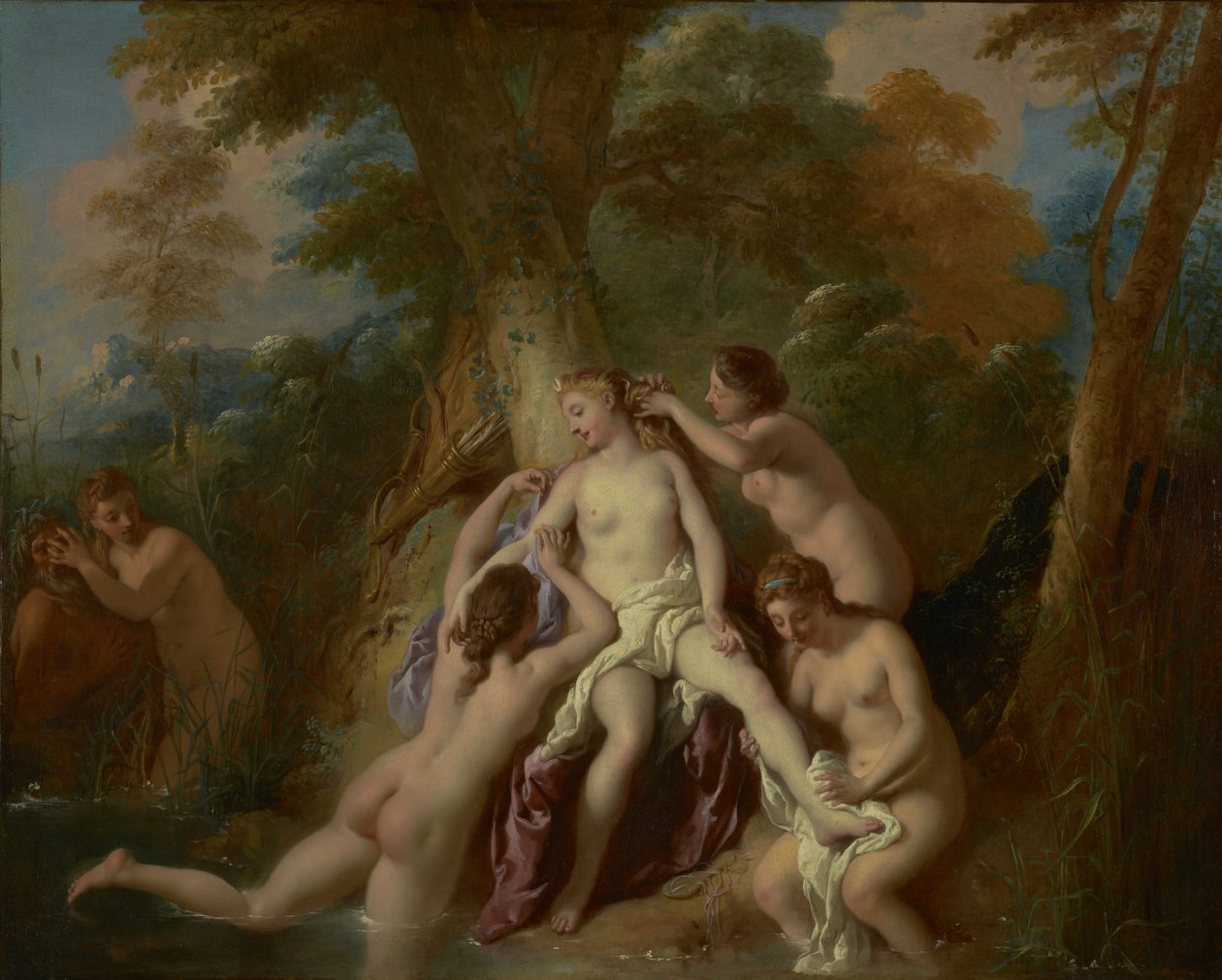 Diana ve Perileri Banyoda, 1722-4 by Jean François de Troy