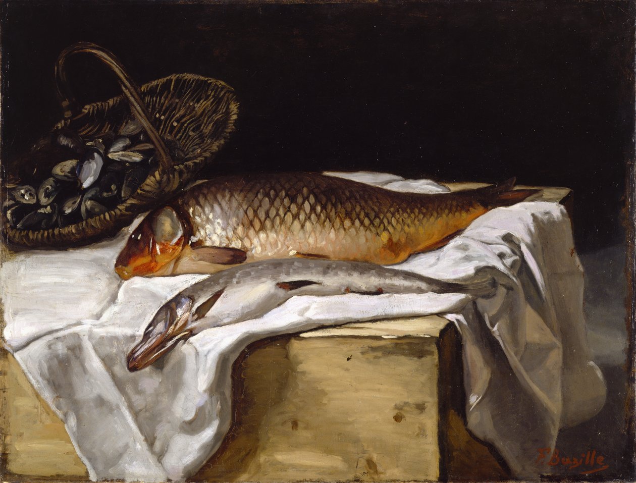 Balıklı Natürmort, 1866 by Jean Frederic Bazille