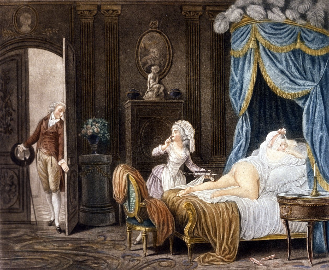 A. Schall. Resmi olmayan hizmetçi. 18. yüzyıl gravürü. by Jean Frederic Schall