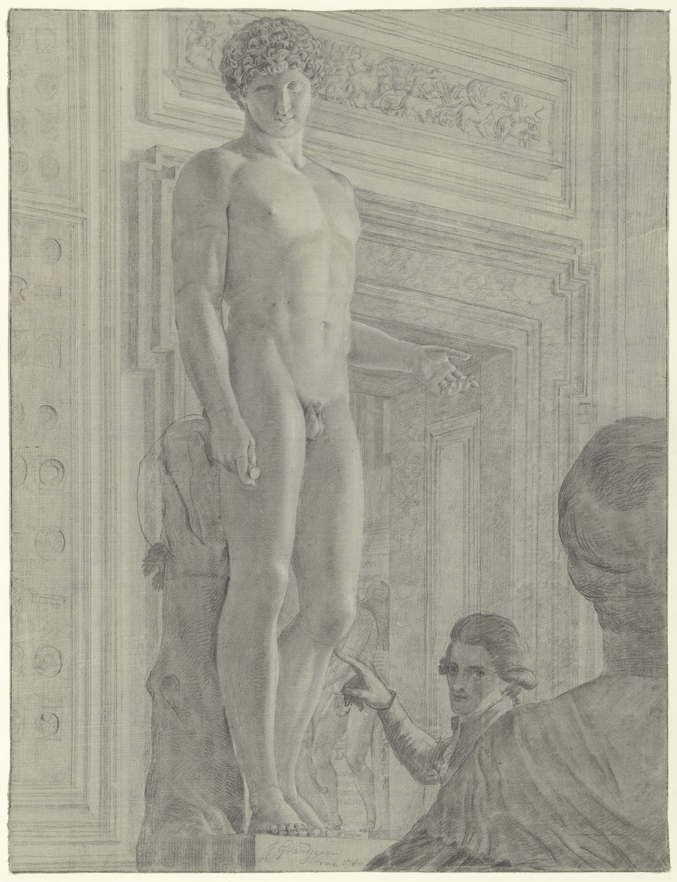 Roma'daki Capitoline Müzesi'nde Antinous Arnavutluk Heykeli by Jean Grandjean