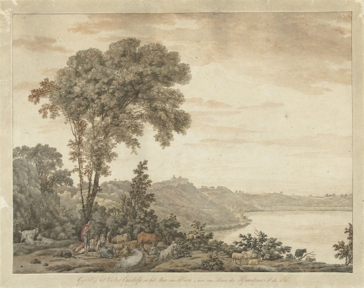 Castel Gandolfo ve Albano Gölü manzarası by Jean Grandjean