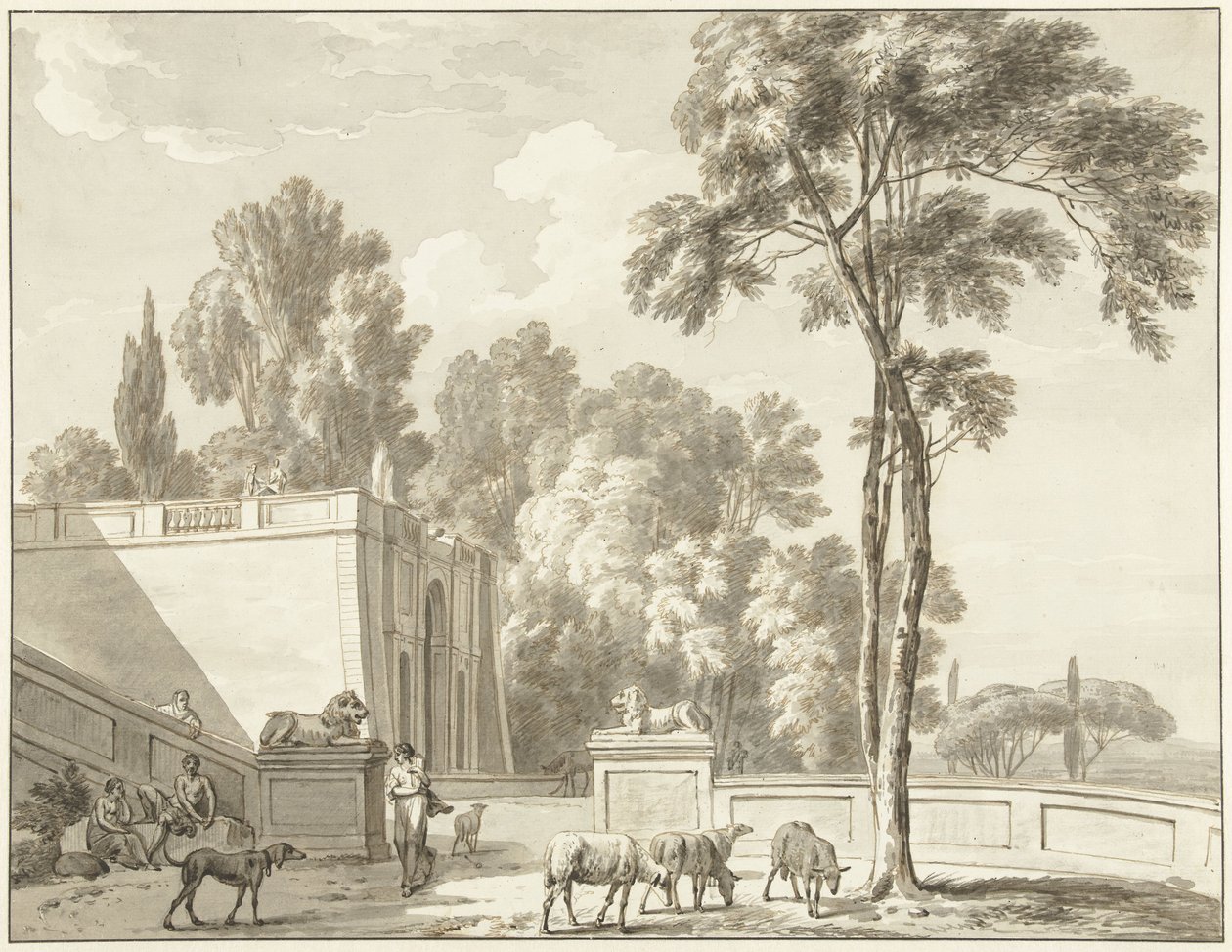 Frascati'deki Villa Aldobrandini'deki terasların görünümü by Jean Grandjean