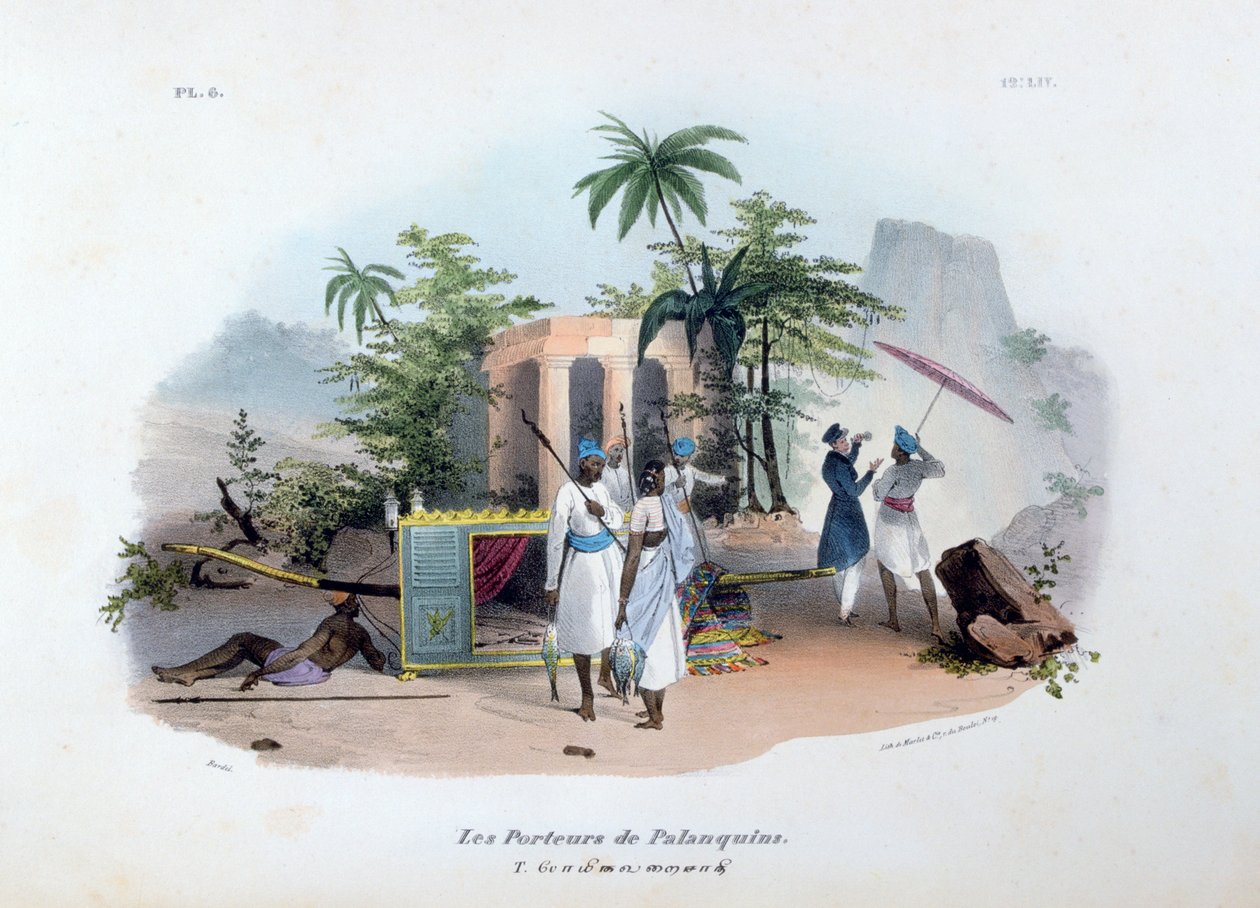 Palanquin Taşıyıcılar, 1828 by Jean Henri Marlet