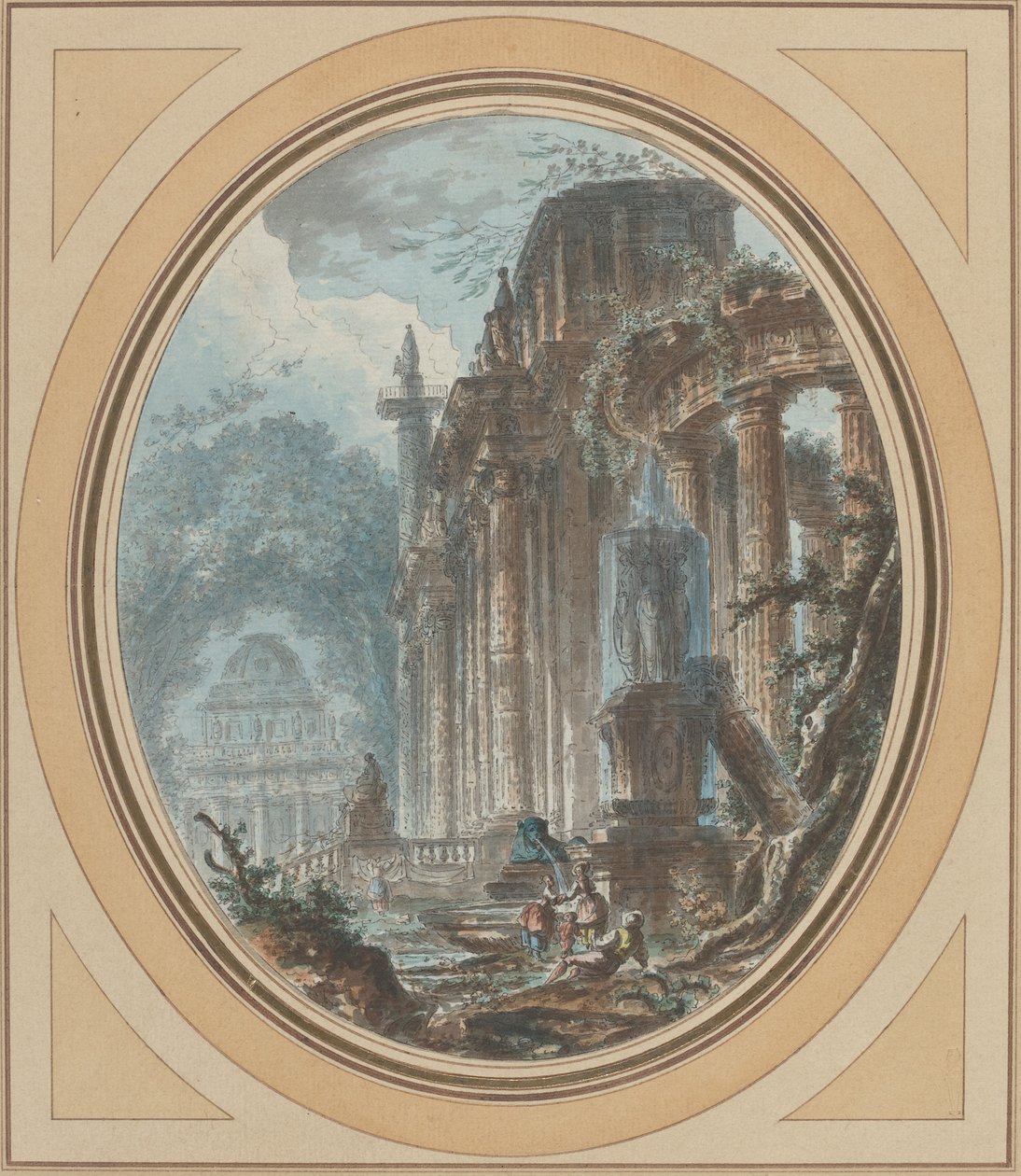 Antik Kalıntılar ile Bahçe Capriccio by Jean Henry Alexandre Pernet