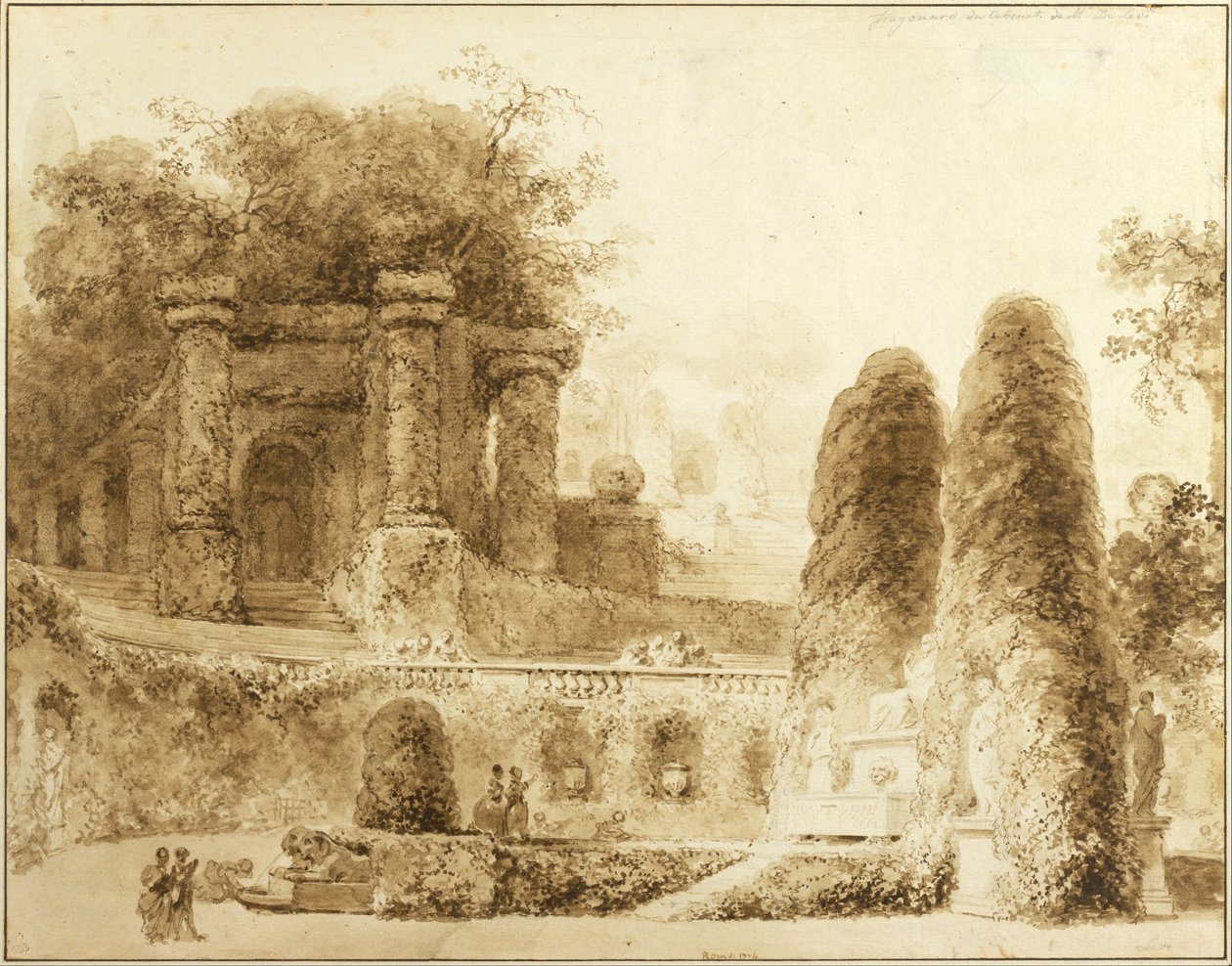 Çeşmeli Roma Parkı, 1774 by Jean Honore Fragonard