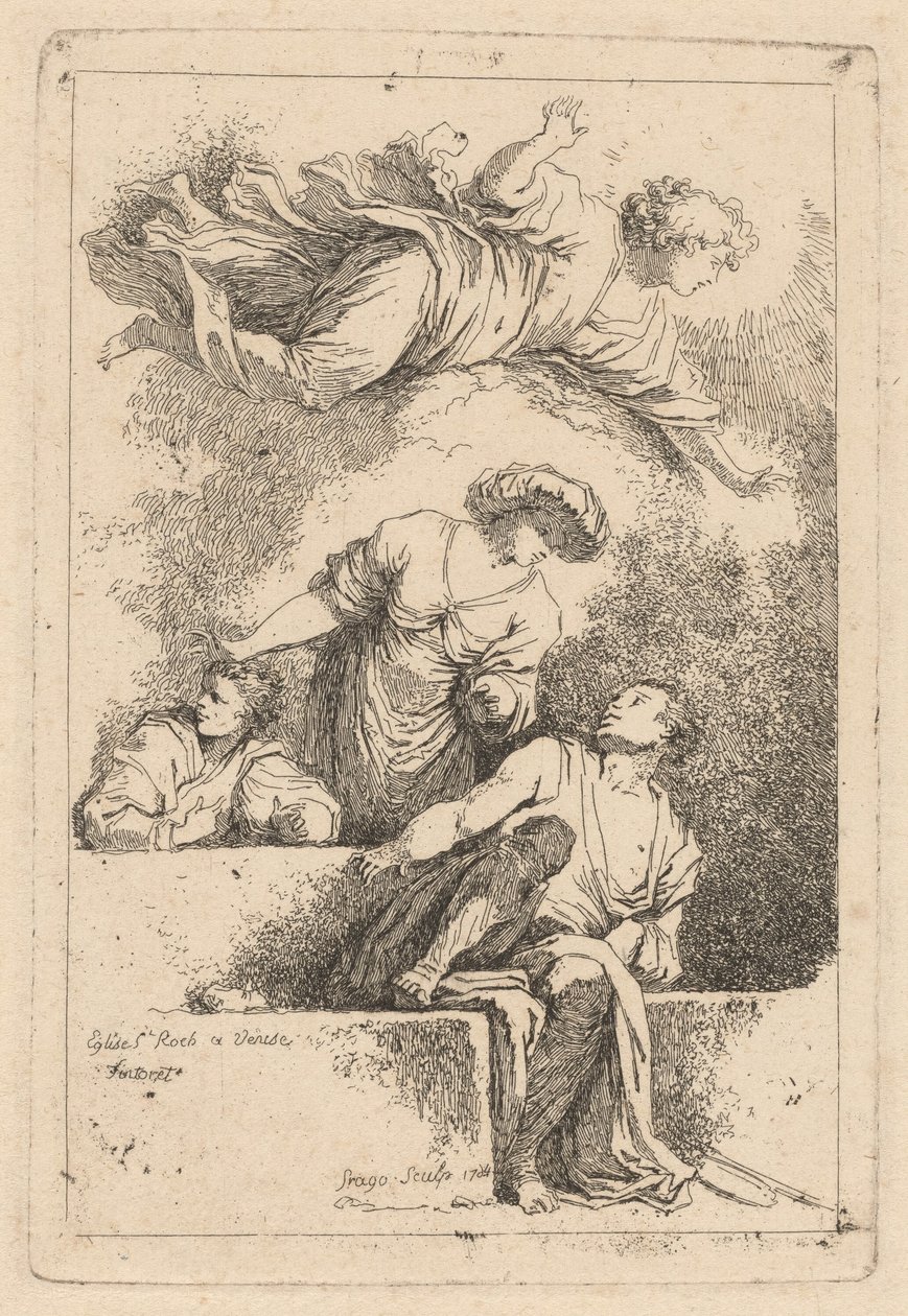 Mezardaki Öğrenciler by Jean Honoré Fragonard after Jacopo Tintoretto