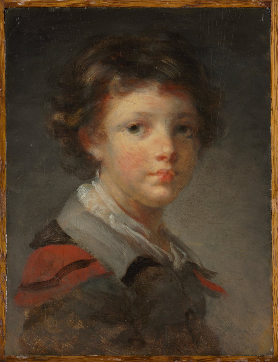 Kırmızı Çizgili Pelerinli Bir Çocuk by Jean Honore Fragonard
