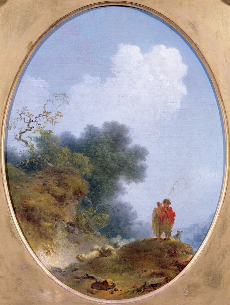 Köylü Kızı Dinlerken Flüt Çalan Bir Çoban, 1765 by Jean Honore Fragonard