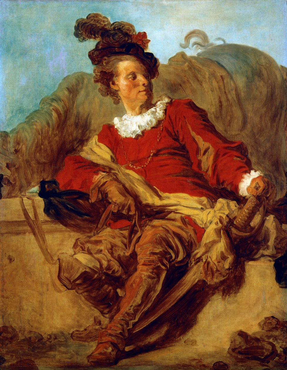 Jean Honore Fragonard (1732-1806) tarafından İspanyol tarzında giyinmiş Saint-Non Başrahibi by Jean Honore Fragonard