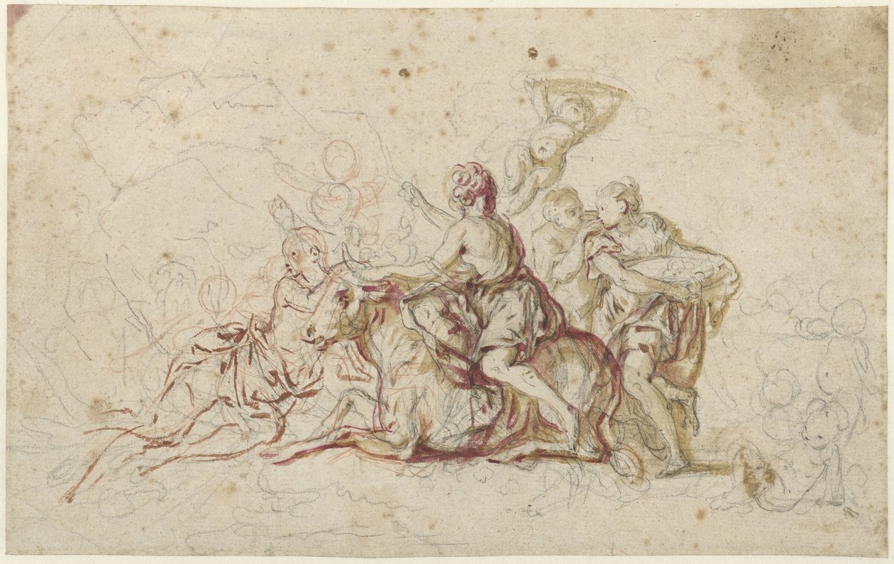 Europa, Jüpiter tarafından boğa kılığında kaçırıldı (?) by Jean Honore Fragonard
