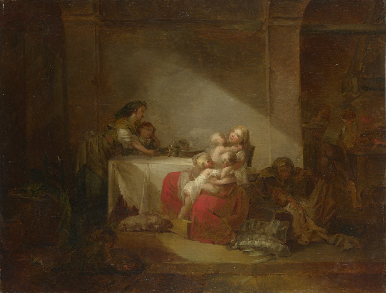 İç Sahne. Mutlu Anne, 18. Yüzyılın İkinci Yarısı. by Jean Honore Fragonard