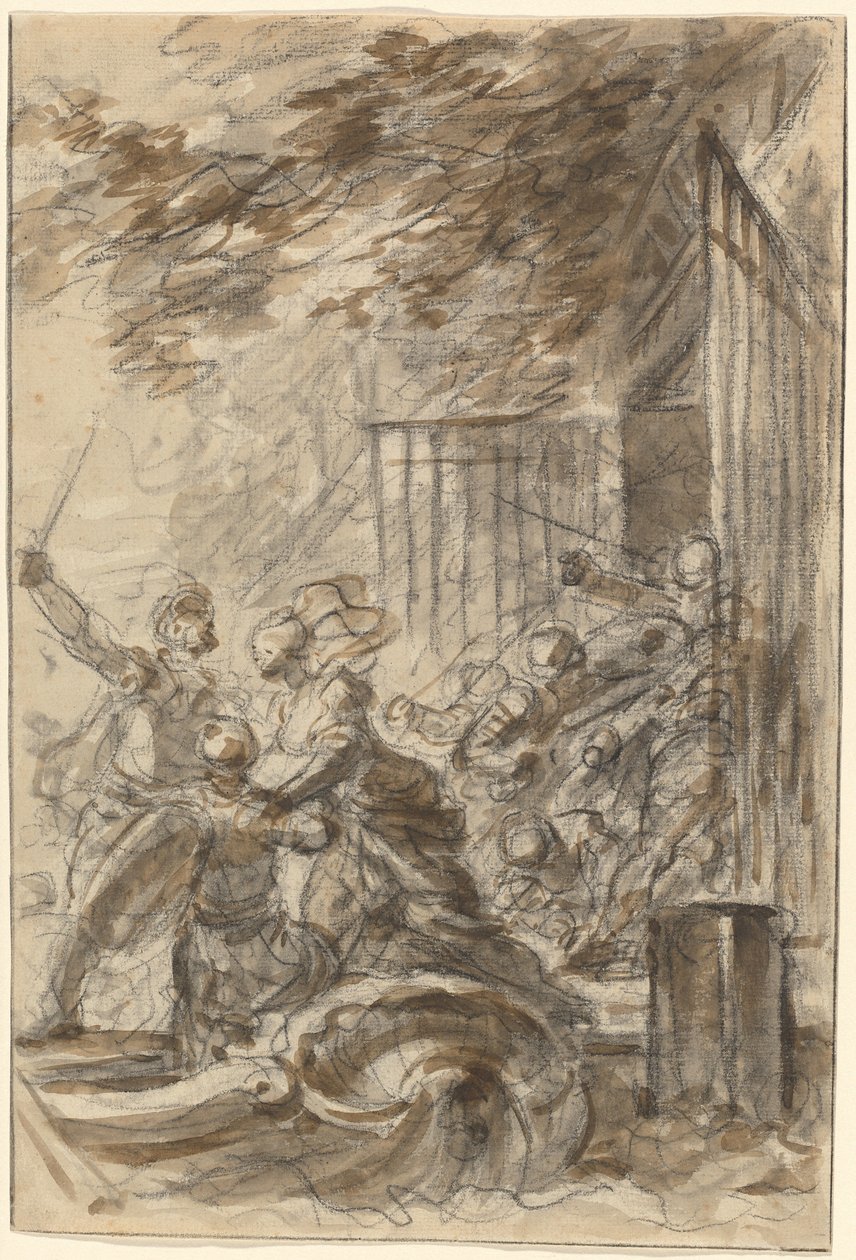Isabella, Odorico ve Adamlarını Takip Etmek İçin Evini Terk Ediyor by Jean Honore Fragonard