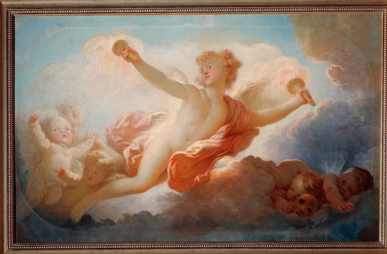 Evreni Öperken Aşk Jean Honore Fragonard (1732-1806) tablosu. 18. yüzyıl Toulon, Musee des Beaux Arts by Jean Honore Fragonard