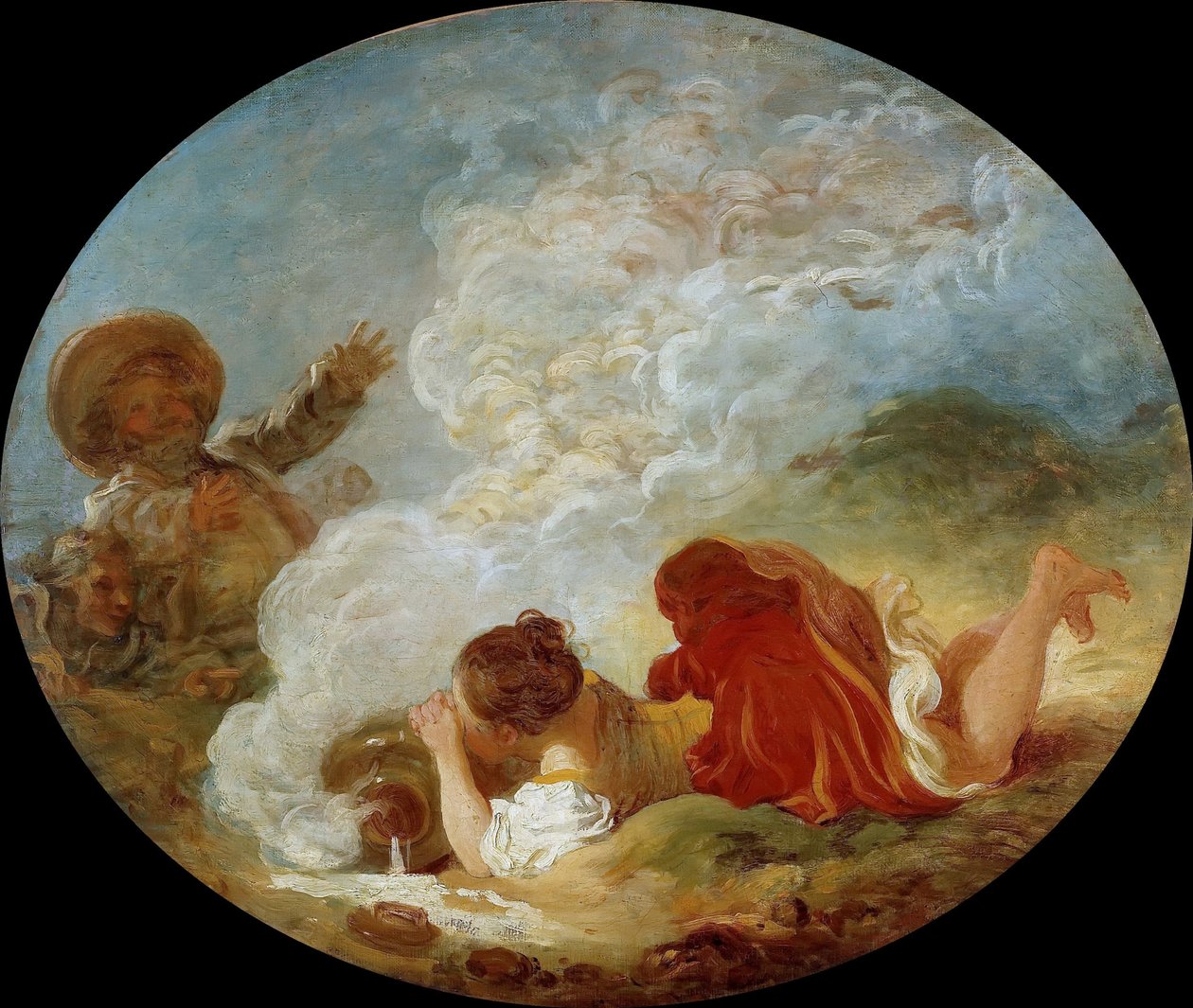 Perrette ve süt kovası La Fontaine Masalları, yaklaşık 1770. by Jean Honore Fragonard