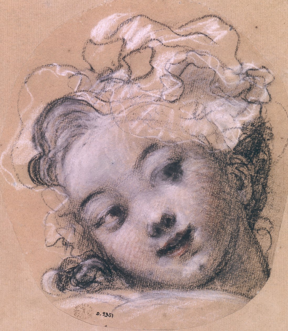 Sanatçının kızı Rosalie olduğu tahmin edilen portre (kağıt üzerinde karakalem ve tebeşir) by Jean Honore Fragonard