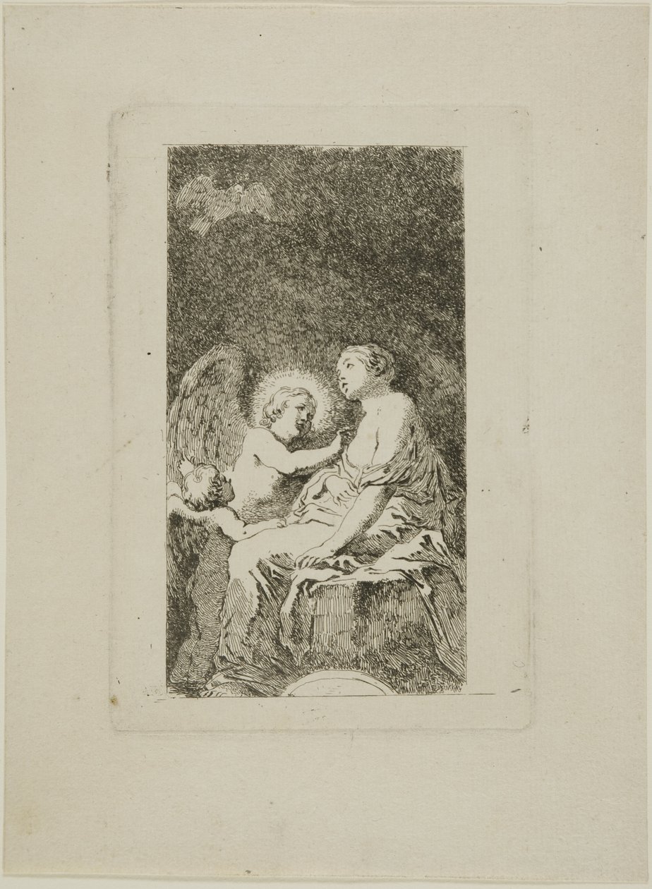 Bir Melek Tarafından Tedavi Edilen İskenderiyeli Aziz Catherine by Jean Honore Fragonard