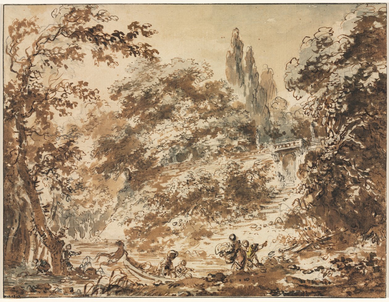 Bir Parkta Sahne by Jean Honore Fragonard