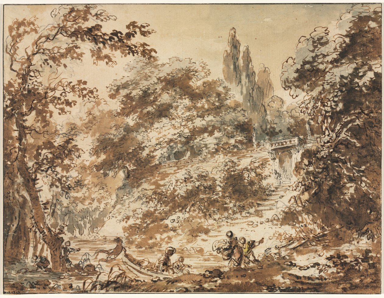 Parkta Sahne, c. 1760. by Jean Honore Fragonard