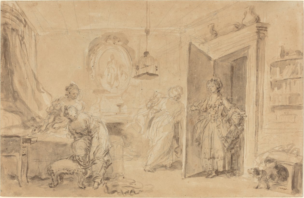Yatak odası by Jean Honore Fragonard