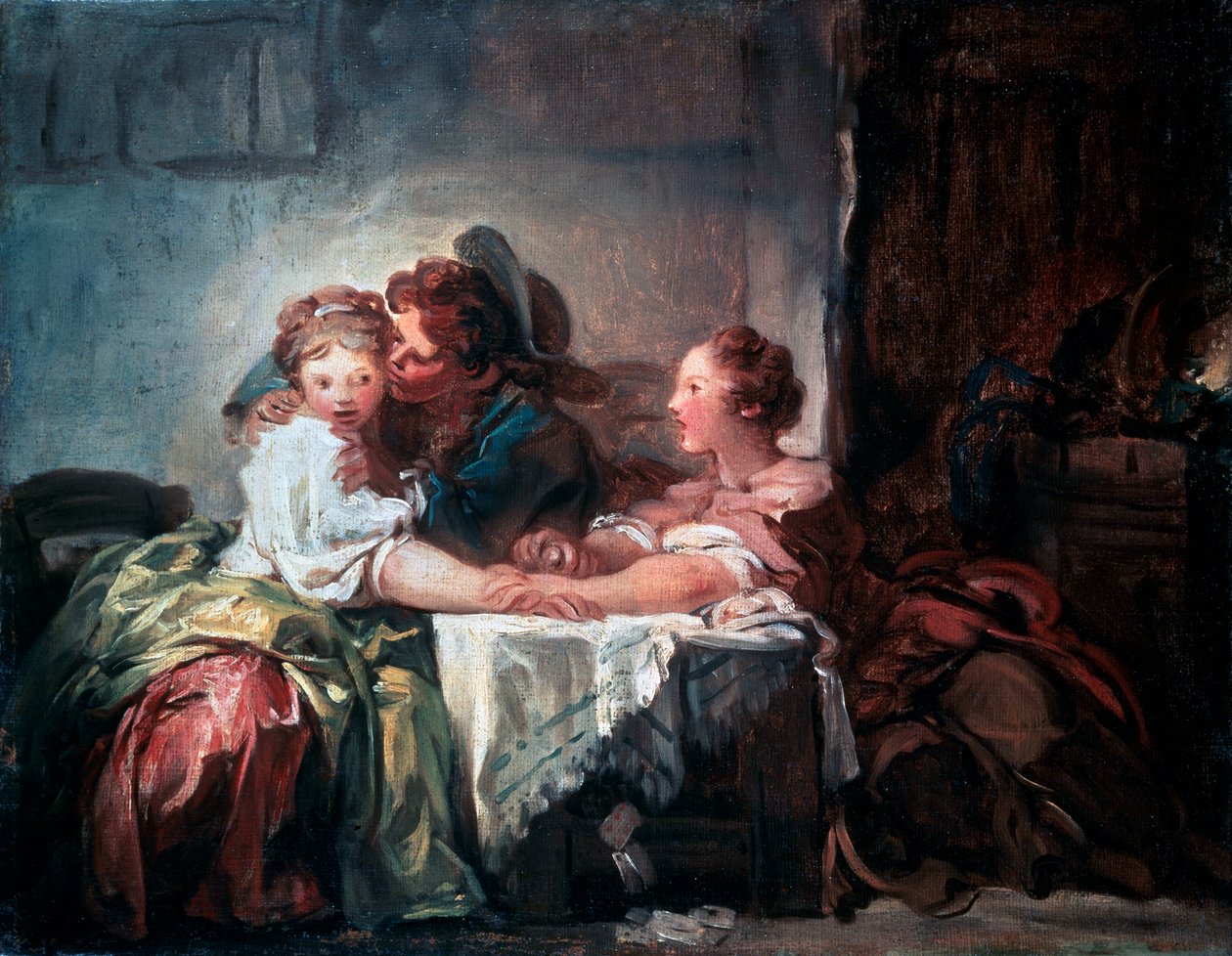 Yakalanan Öpücük, 18. yüzyılın sonları by Jean Honore Fragonard