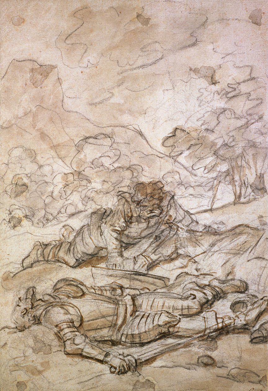Kadırga Köleleri Tarafından Kötü Muamele Edilen Don Kişot ve Sancho Panza
