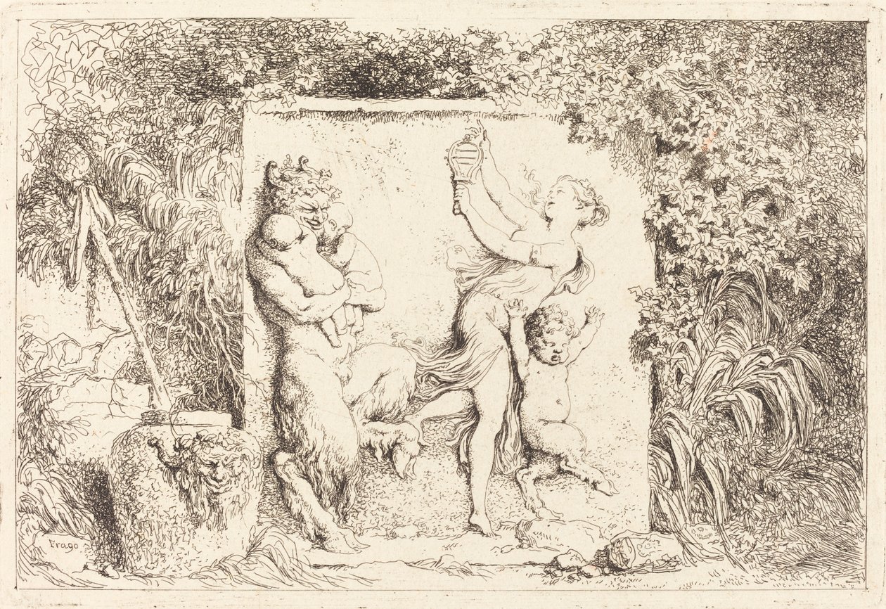 satirlerin dansı by Jean Honore Fragonard