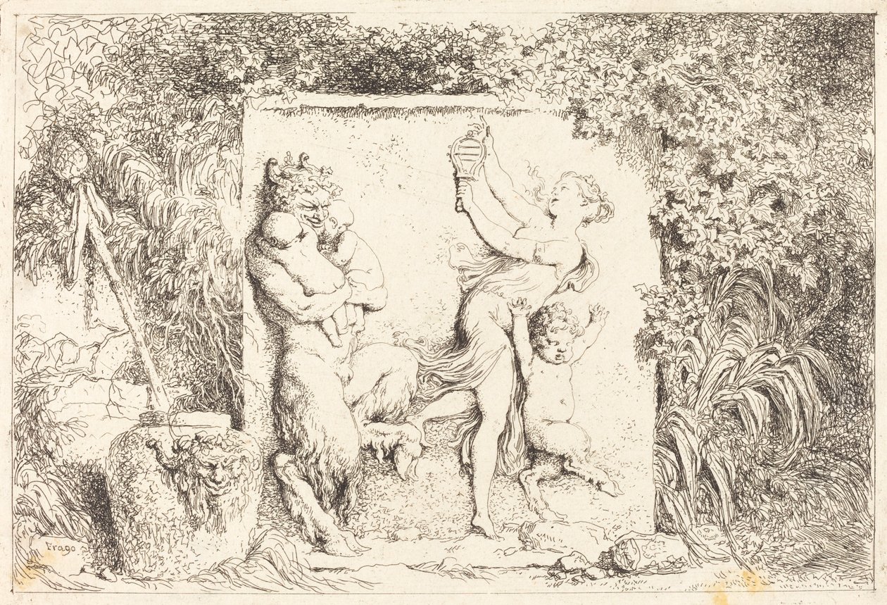 satirlerin dansı by Jean Honore Fragonard