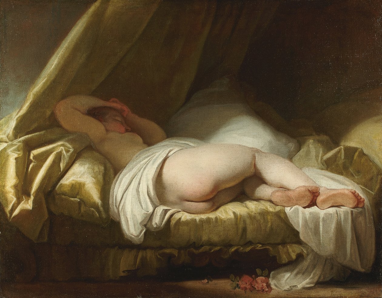 Uyuyan genç kız, 1758 ve 1761 yılları arasında by Jean Honore Fragonard