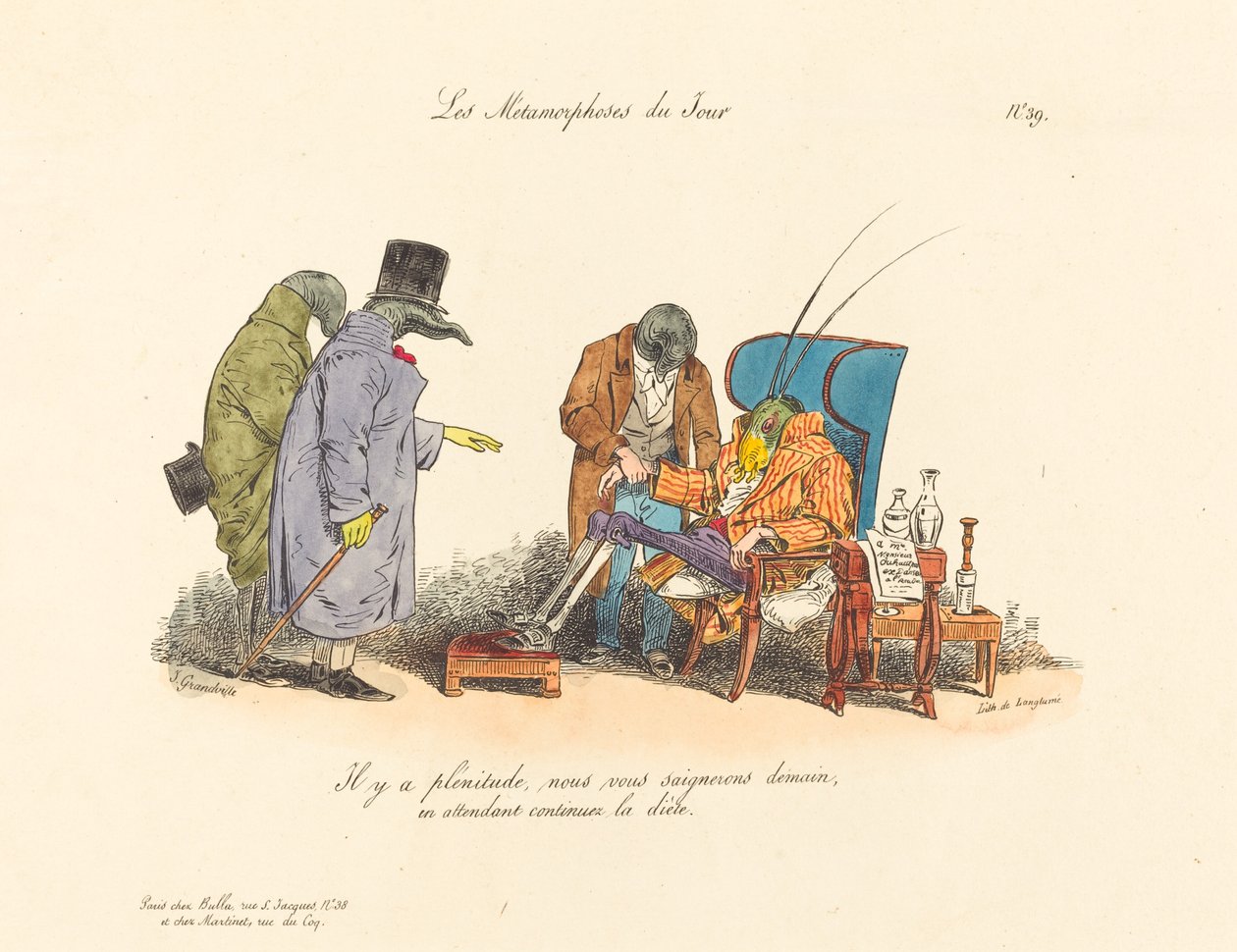 hasta kriket by Jean Ignace Isidore Grandville